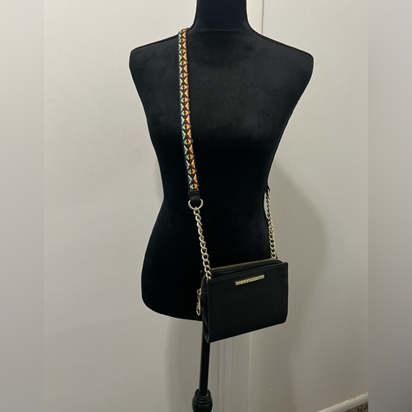 Steve Madden Black Crossbody Bag with Multicolor Strap - Picture 2 of 14